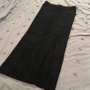 Zara Knit Midi Slit Skirt